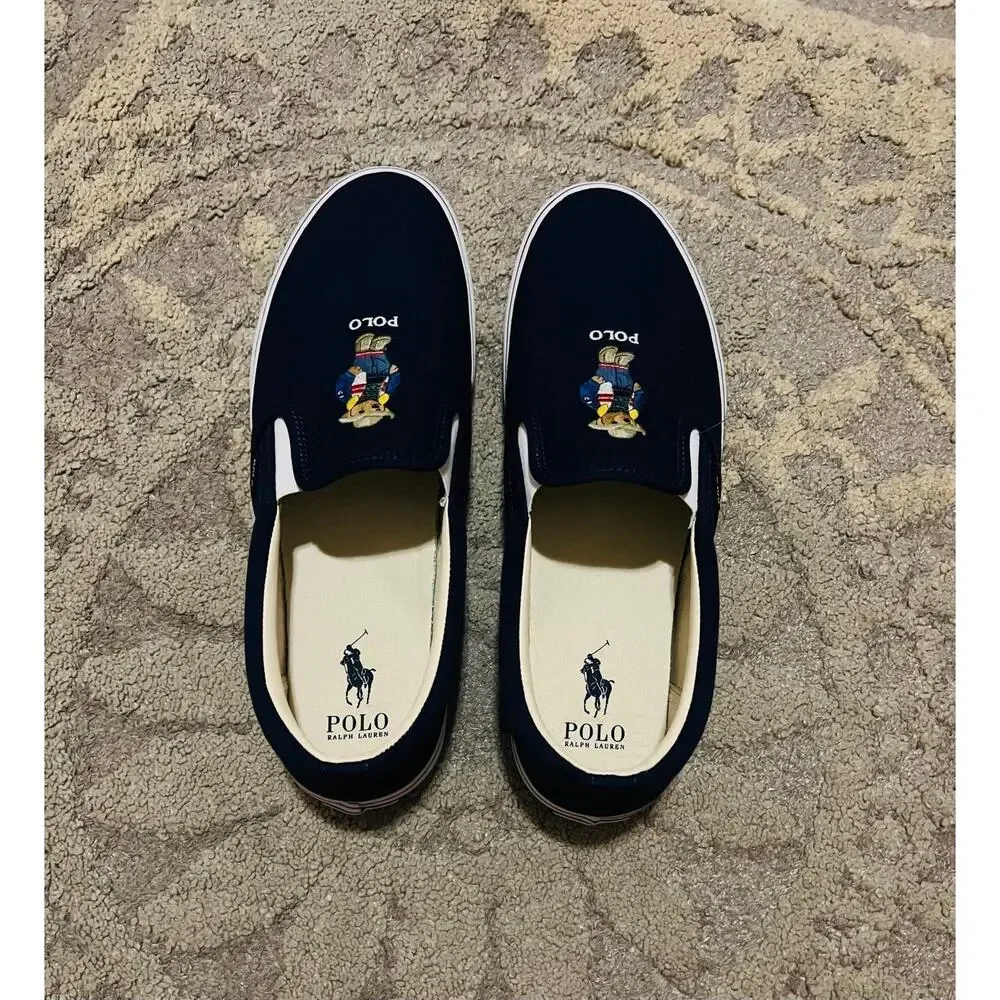 NEW❤️POLO RALPH LAUREN Men's Keaton Polo Bear Slip-On Sneaker shoes sz14